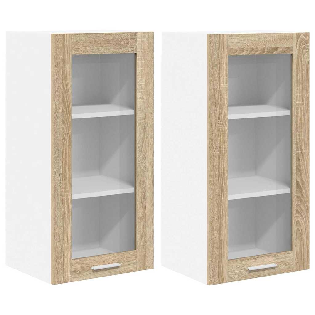 Závěsná Skříňka 2 Pcs Sonoma Dub Kompozitní Dřevo