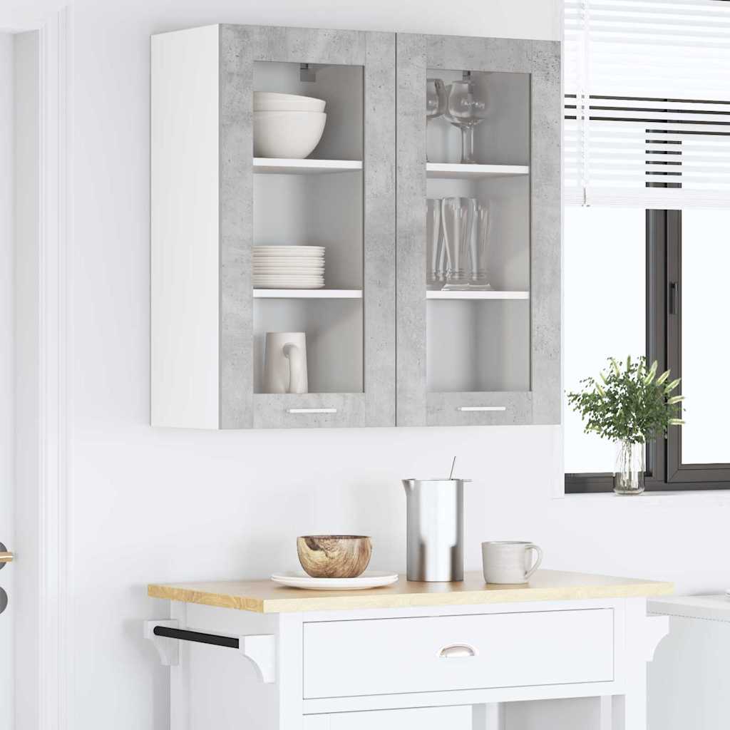 Závěsná Skříňka Betonově Šedá 40 X 31 X 80 Cm Kompozitní Dřevo