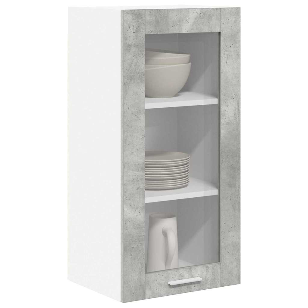 Závěsná Skříňka Betonově Šedá 40 X 31 X 80 Cm Kompozitní Dřevo