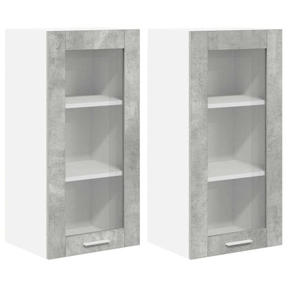 Závěsná Skříňka 2 Pcs Betonově Šedá Kompozitní Dřevo
