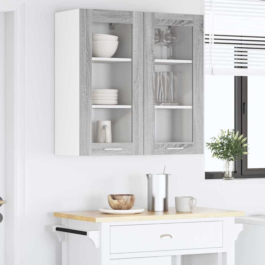 Závěsná Skříňka 2 Pcs Šedá Sonoma Kompozitní Dřevo