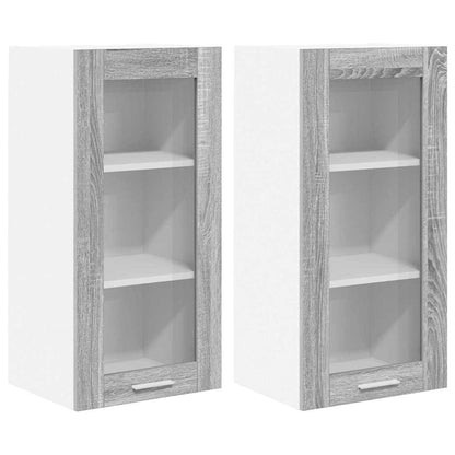 Závěsná Skříňka 2 Pcs Šedá Sonoma Kompozitní Dřevo