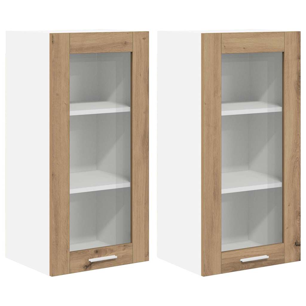Závěsná Skříňka 2 Pcs Artisanový Dub Kompozitní Dřevo