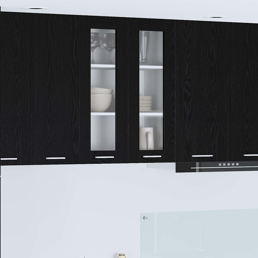 Závěsná Skříňka Černý Dub 60 X 31 X 80 Cm Kompozitní Dřevo