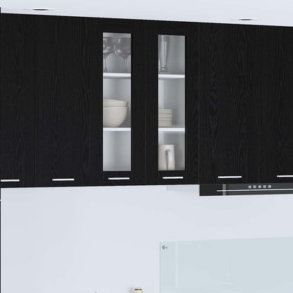 Závěsná Skříňka Černý Dub 60 X 31 X 80 Cm Kompozitní Dřevo