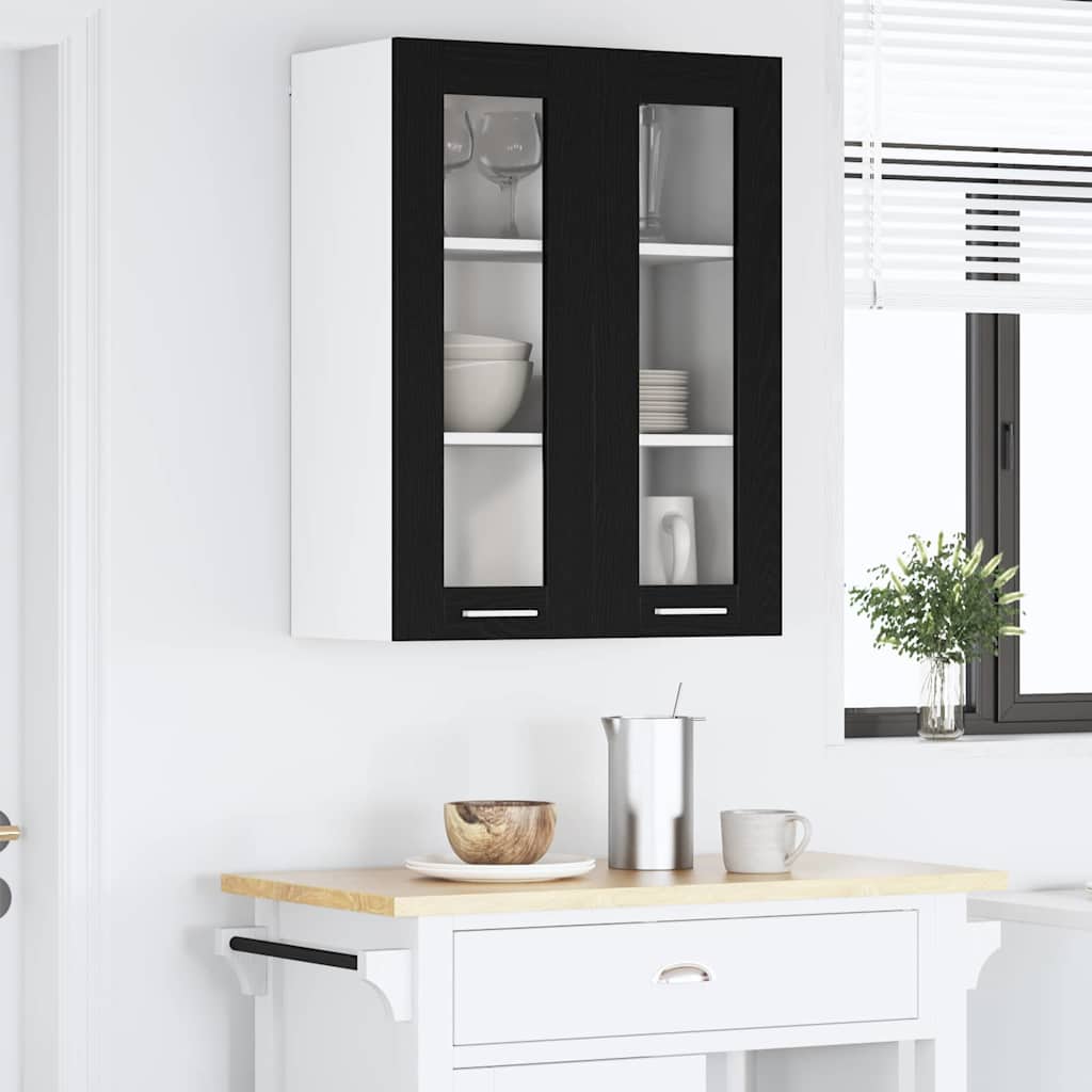 Závěsná Skříňka Černý Dub 60 X 31 X 80 Cm Kompozitní Dřevo