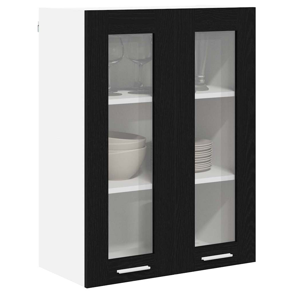 Závěsná Skříňka Černý Dub 60 X 31 X 80 Cm Kompozitní Dřevo