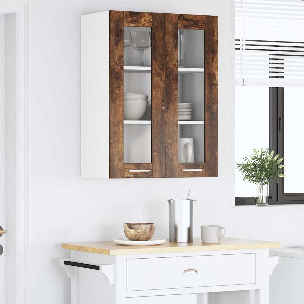 Závěsná Skříňka Kouřový Dub 60 X 31 X 80 Cm Kompozitní Dřevo