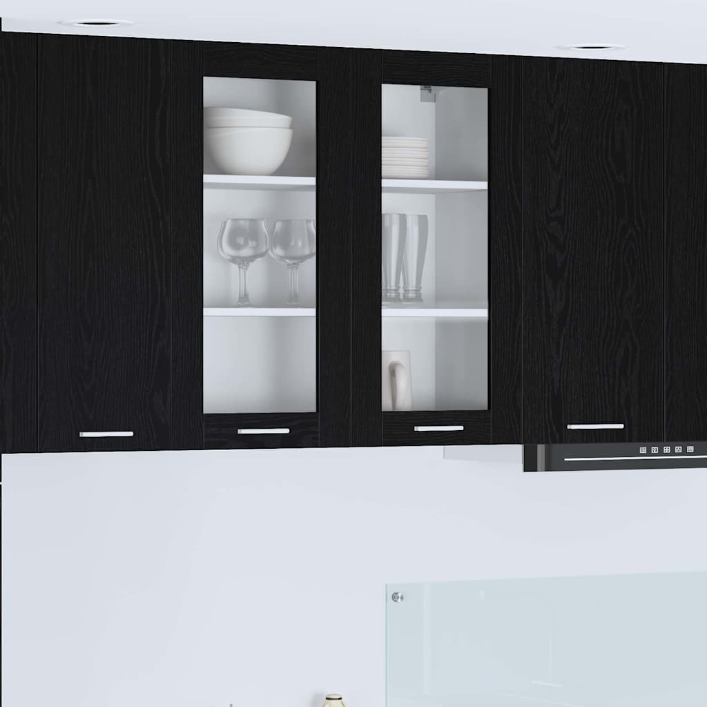 Závěsná Skříňka Černý Dub 80 X 31 X 80 Cm Kompozitní Dřevo