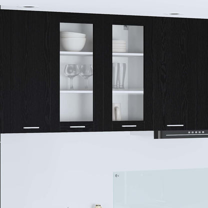 Závěsná Skříňka Černý Dub 80 X 31 X 80 Cm Kompozitní Dřevo