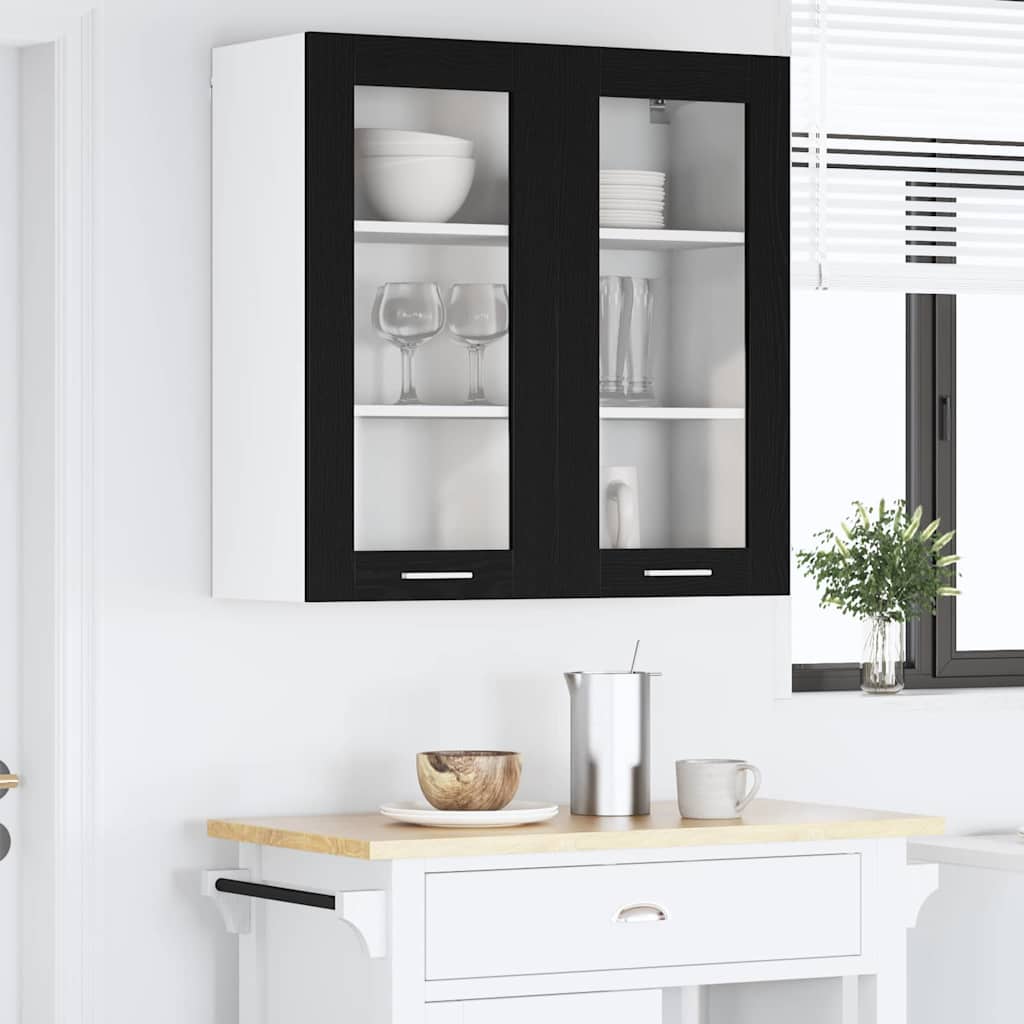 Závěsná Skříňka Černý Dub 80 X 31 X 80 Cm Kompozitní Dřevo