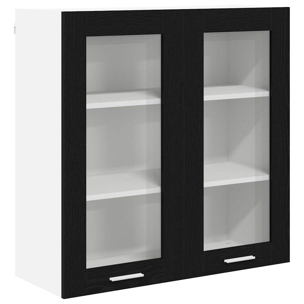 Závěsná Skříňka Černý Dub 80 X 31 X 80 Cm Kompozitní Dřevo