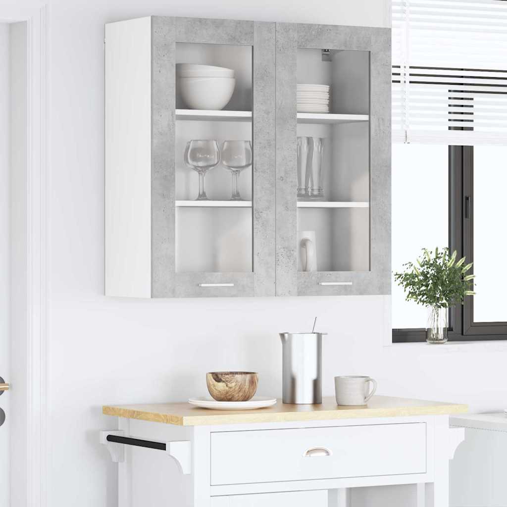 Závěsná Skříňka Betonově Šedá 80 X 31 X 80 Cm Kompozitní Dřevo