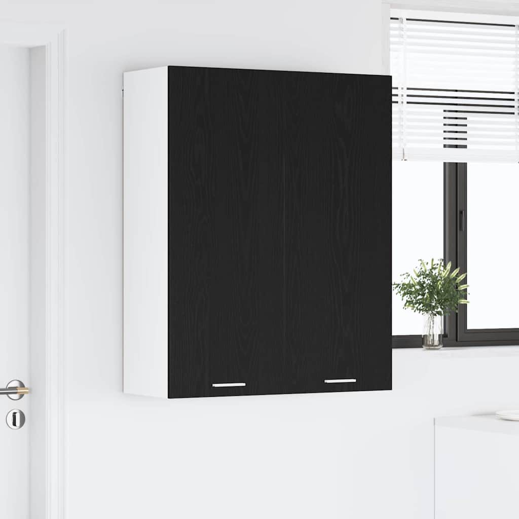 Závěsná Skříňka Černý Dub 80 X 31 X 100 Cm Kompozitní Dřevo