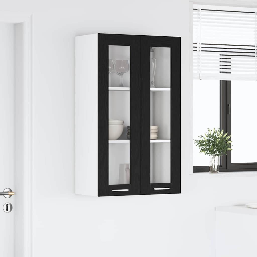 Závěsná Skříňka Černý Dub 60 X 31 X 100 Cm Kompozitní Dřevo