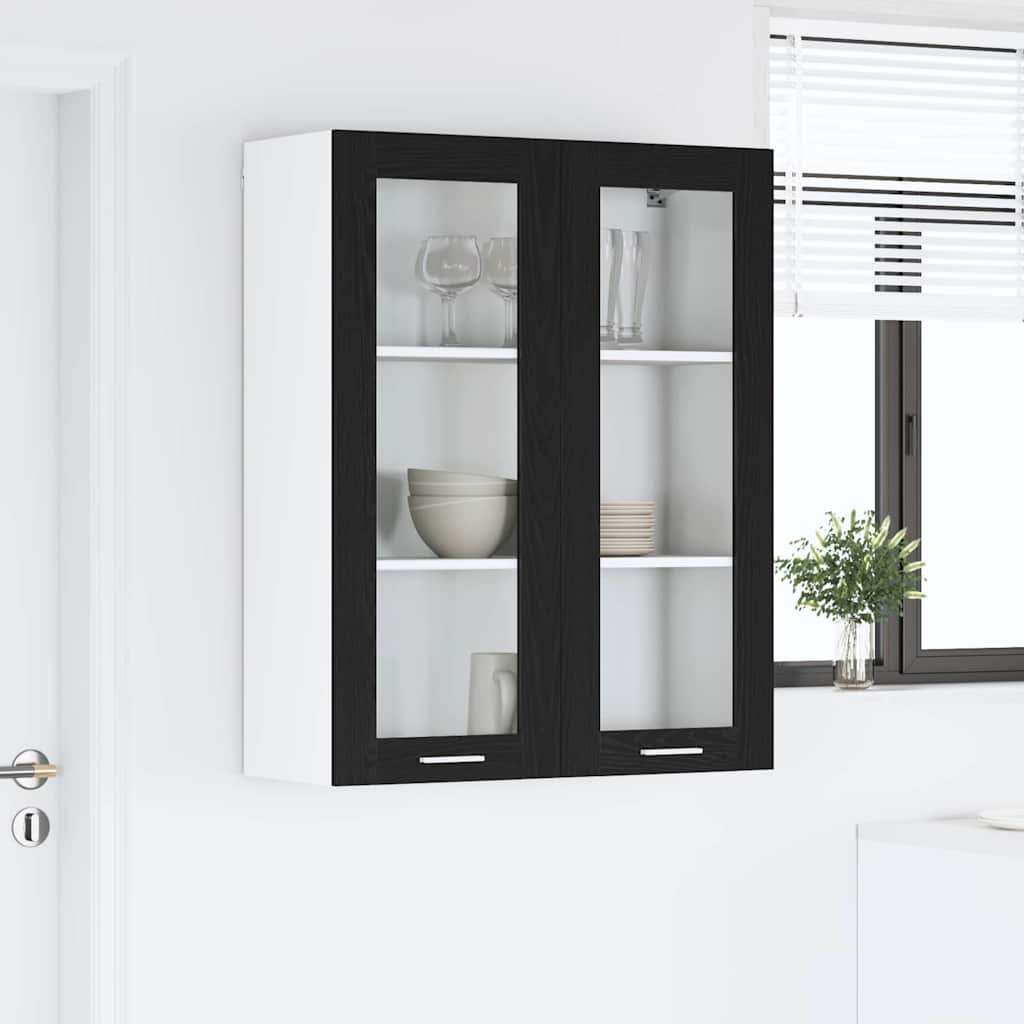 Závěsná Skříňka Černý Dub 80 X 31 X 100 Cm Kompozitní Dřevo