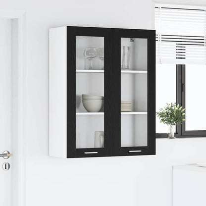 Závěsná Skříňka Černý Dub 80 X 31 X 100 Cm Kompozitní Dřevo