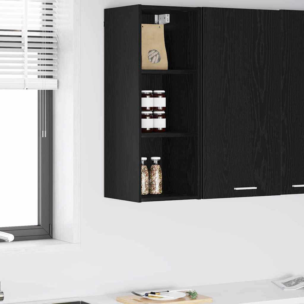 Závěsná Skříňka Černý Dub 30 X 29,5 X 80 Cm Kompozitní Dřevo