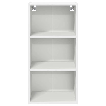 Závěsná Skříňka Bílá 40 X 29,5 X 80 Cm Kompozitní Dřevo