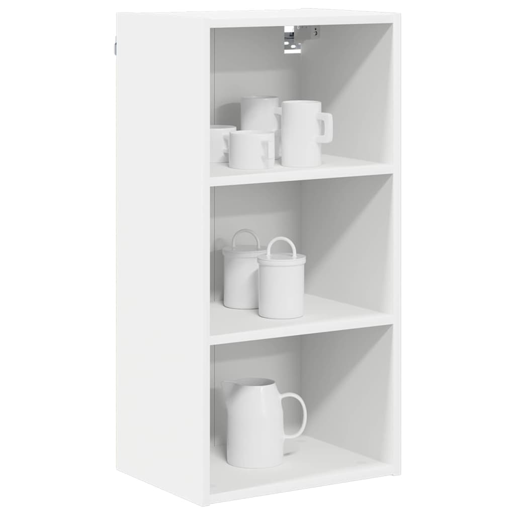 Závěsná Skříňka Bílá 40 X 29,5 X 80 Cm Kompozitní Dřevo