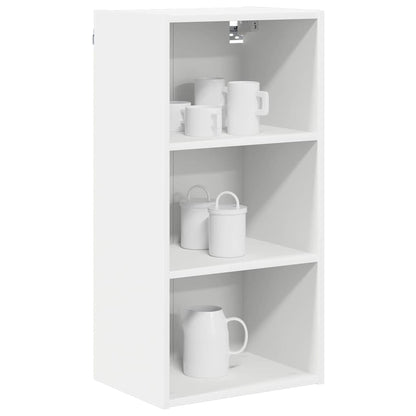 Závěsná Skříňka Bílá 40 X 29,5 X 80 Cm Kompozitní Dřevo