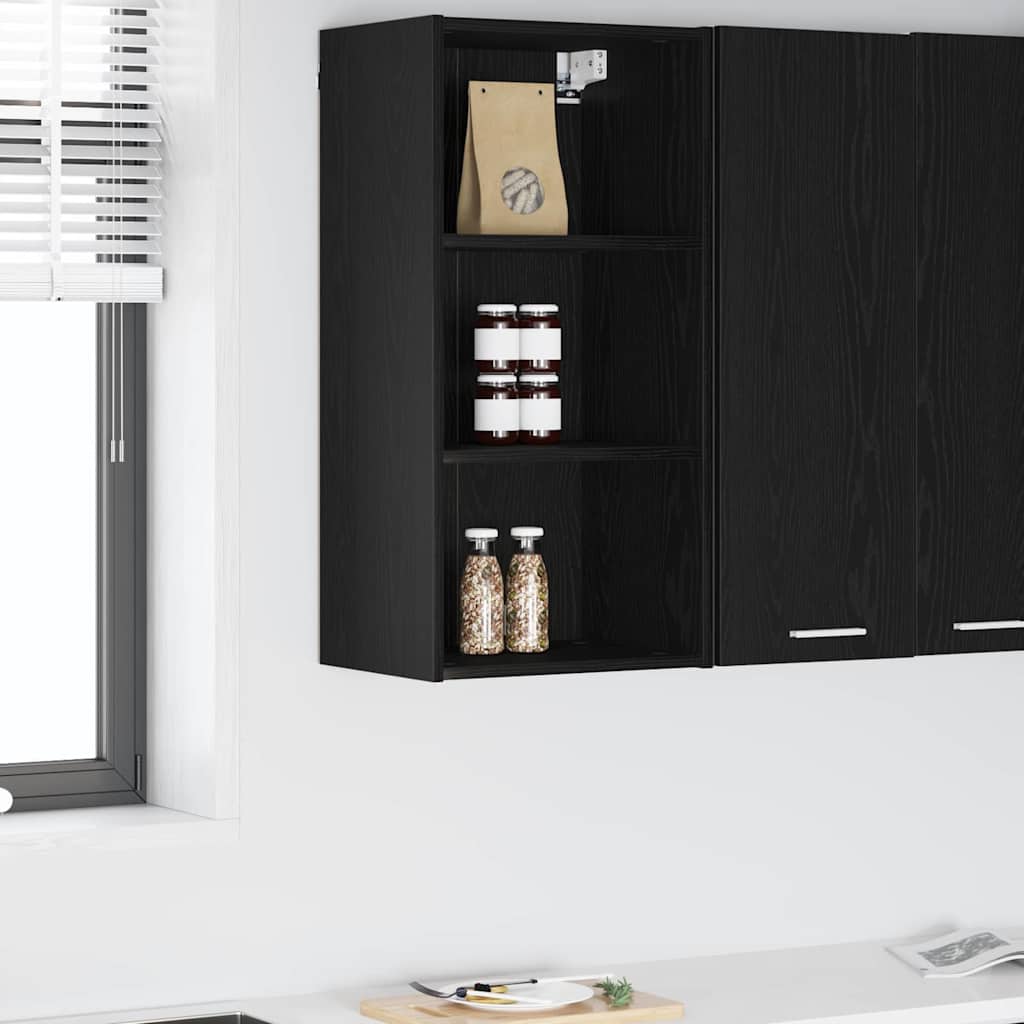Závěsná Skříňka Černý Dub 40 X 29,5 X 80 Cm Kompozitní Dřevo