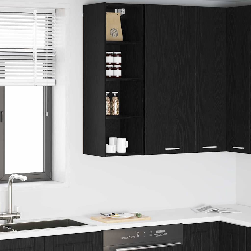Závěsná Skříňka Černý Dub 30 X 29,5 X 100 Cm Kompozitní Dřevo