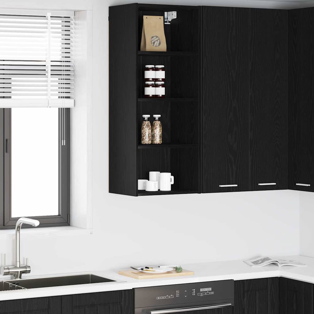 Závěsná Skříňka Černý Dub 40 X 29,5 X 100 Cm Kompozitní Dřevo
