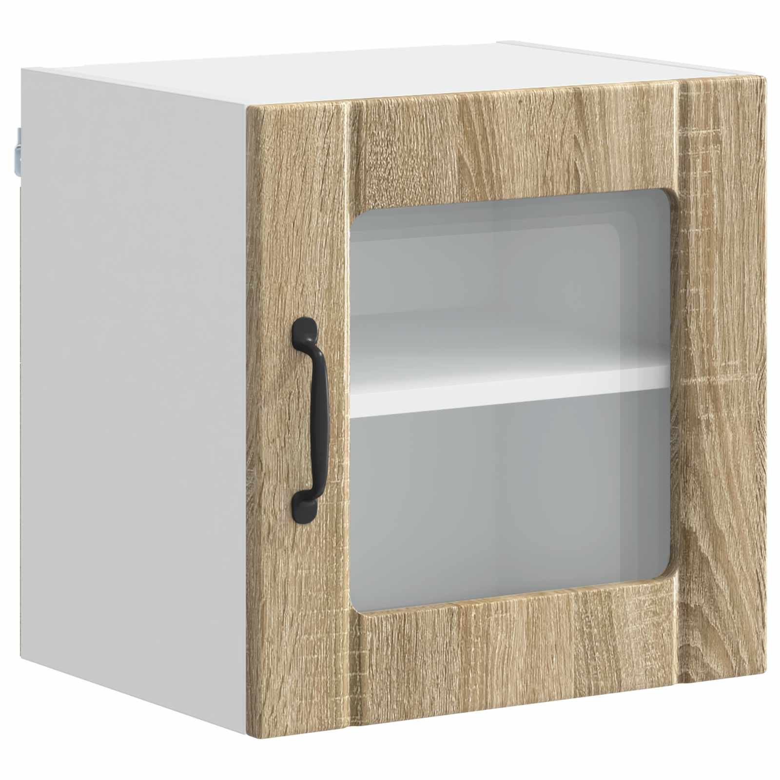 Nástěnná Skleněná Skříň Lucca 2 Pcs Dub Sonoma 40 X 31 X 40 Cm