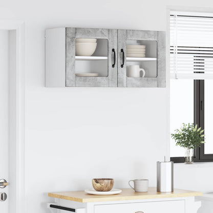 Nástěnná Skleněná Skříň Lucca 2 Pcs Betonově Šedá