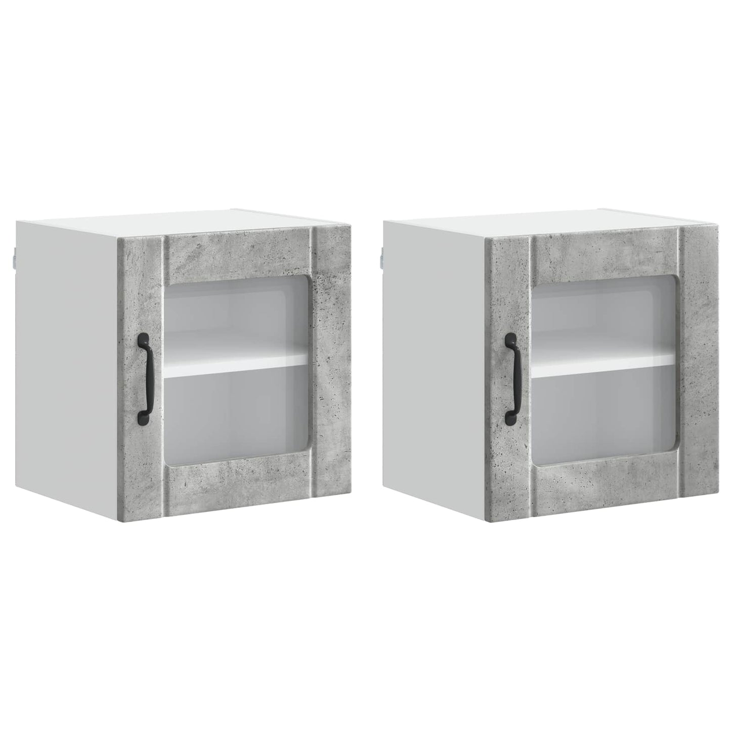 Nástěnná Skleněná Skříň Lucca 2 Pcs Betonově Šedá