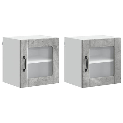 Nástěnná Skleněná Skříň Lucca 2 Pcs Betonově Šedá