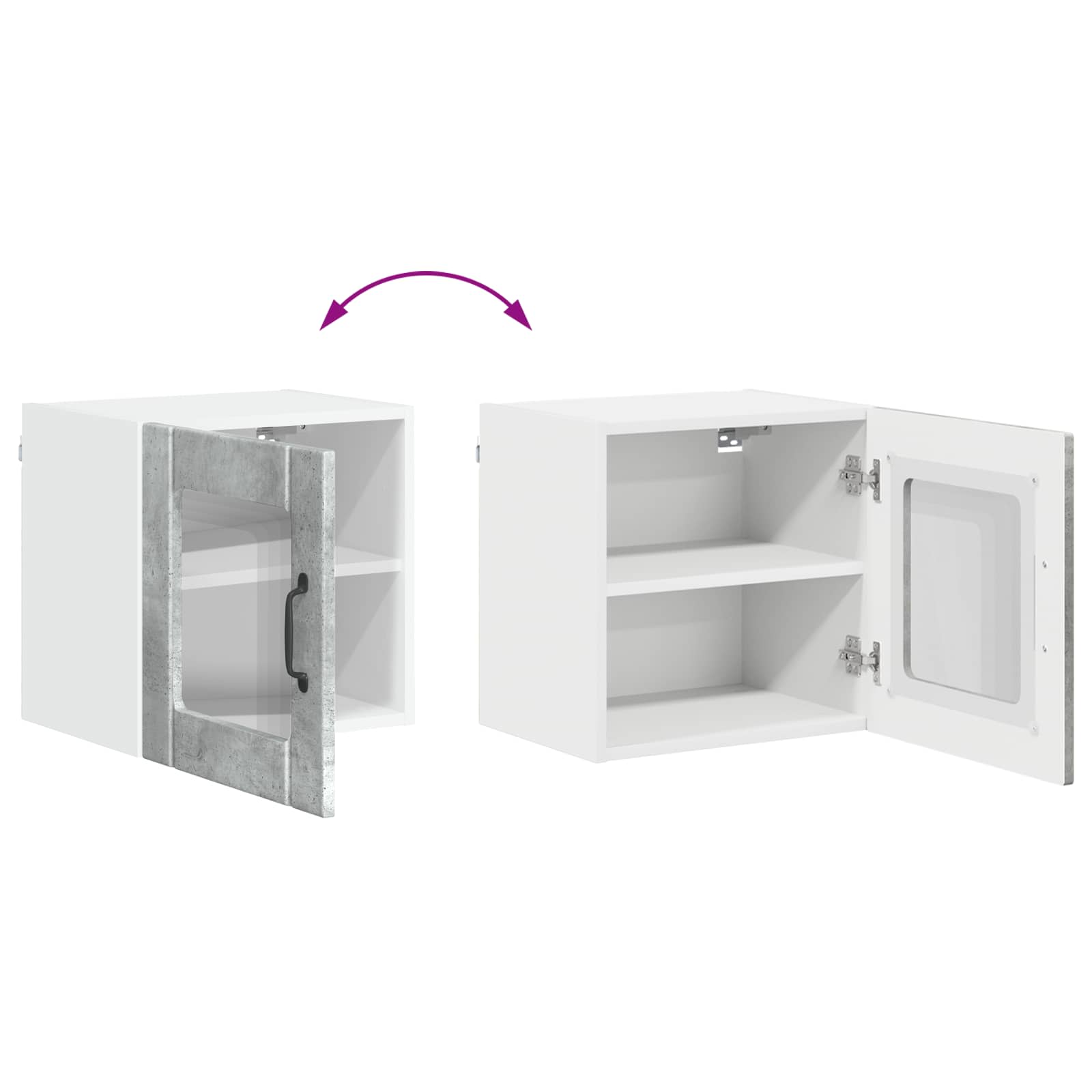 Nástěnná Skleněná Skříň Lucca 2 Pcs Betonově Šedá