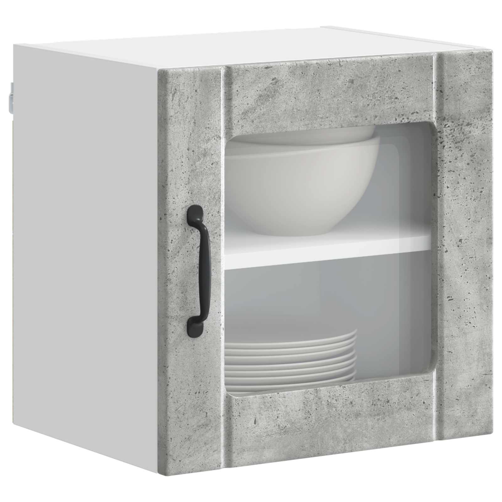 Nástěnná Skleněná Skříň Lucca 2 Pcs Betonově Šedá