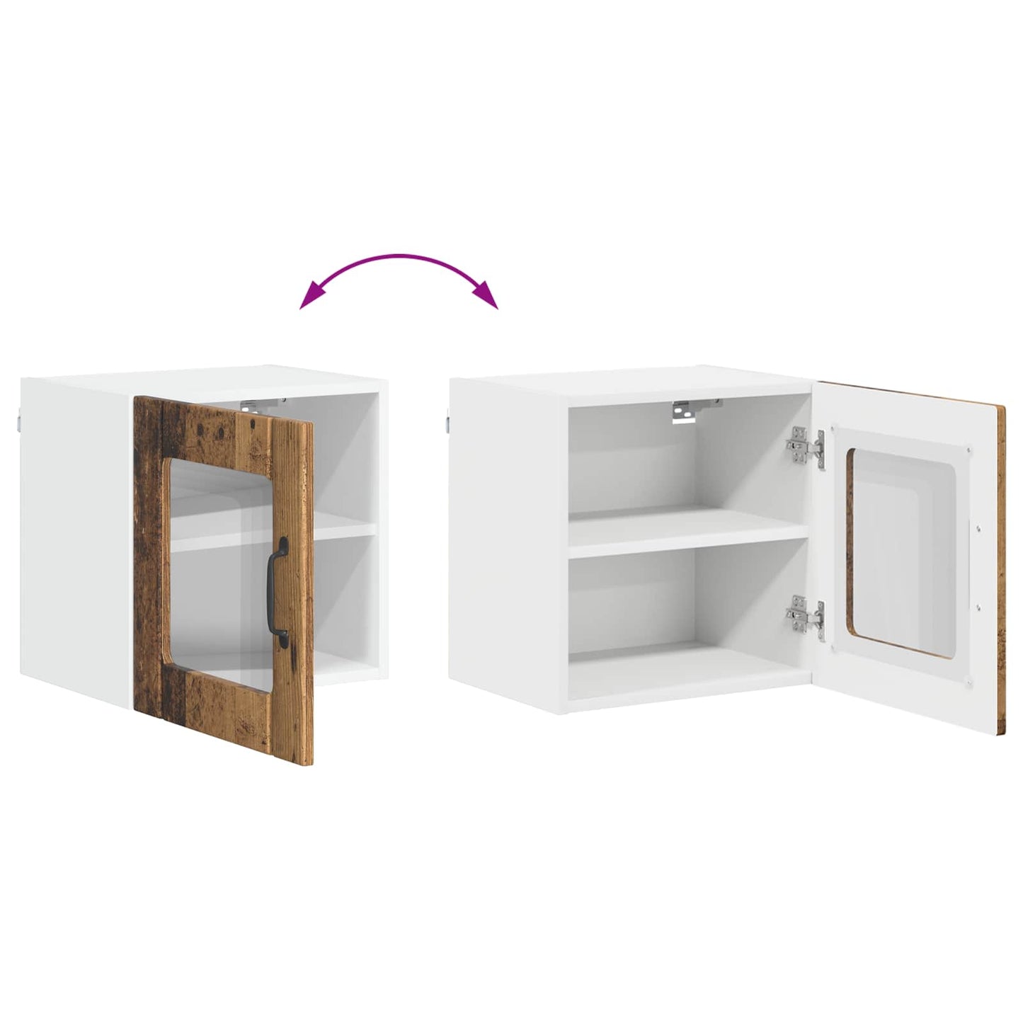 Nástěnná Skleněná Skříň Lucca 2 Pcs Staré Dřevo 40 X 31 X 40 Cm