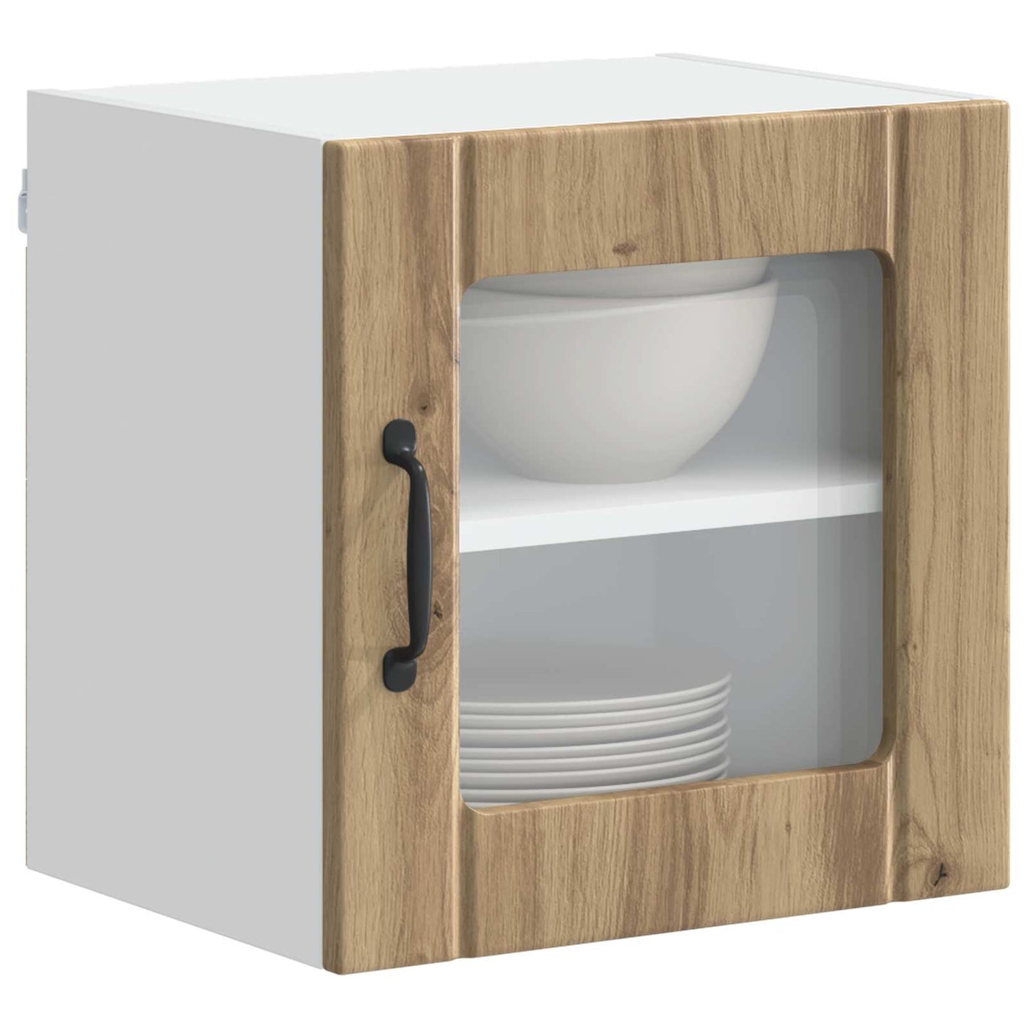 Nástěnná Skleněná Skříň Lucca 2 Pcs Dub Artisan