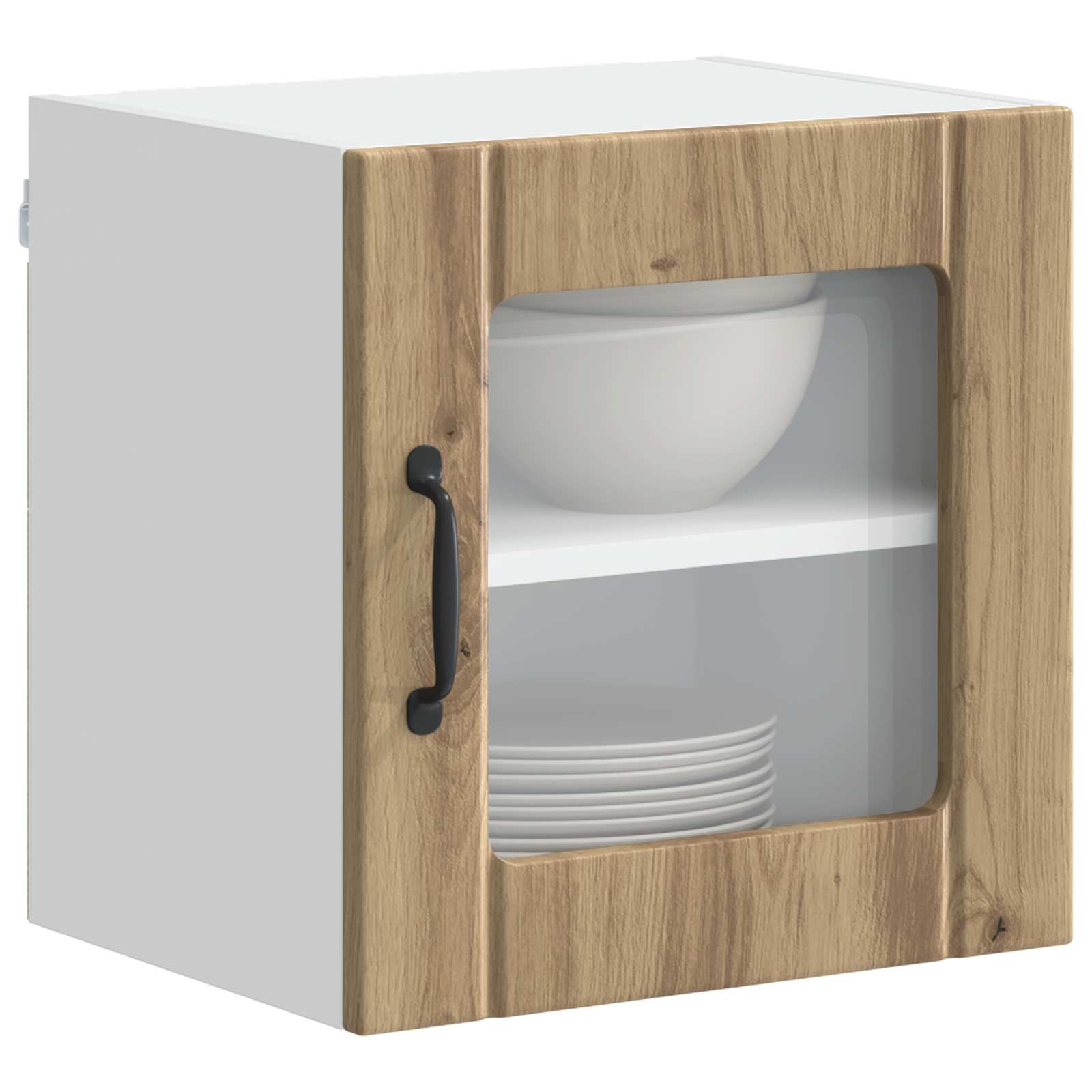 Nástěnná Skleněná Skříň Lucca 2 Pcs Dub Artisan