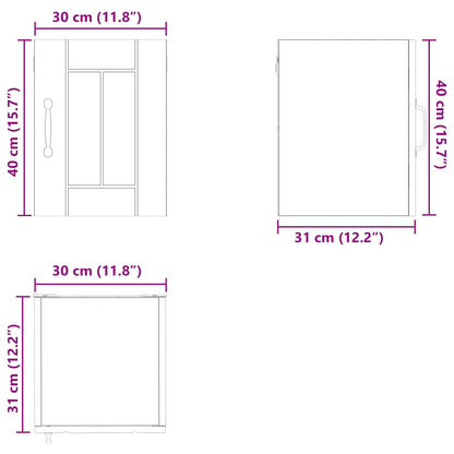 Nástěnná Skříňka Lucca 2 Pcs Staré Dřevo 30 X 31 X 40 Cm