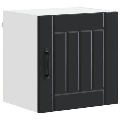 Nástěnná Skříňka Lucca Černá 40 X 31 X 40 Cm Kompozitní Dřevo