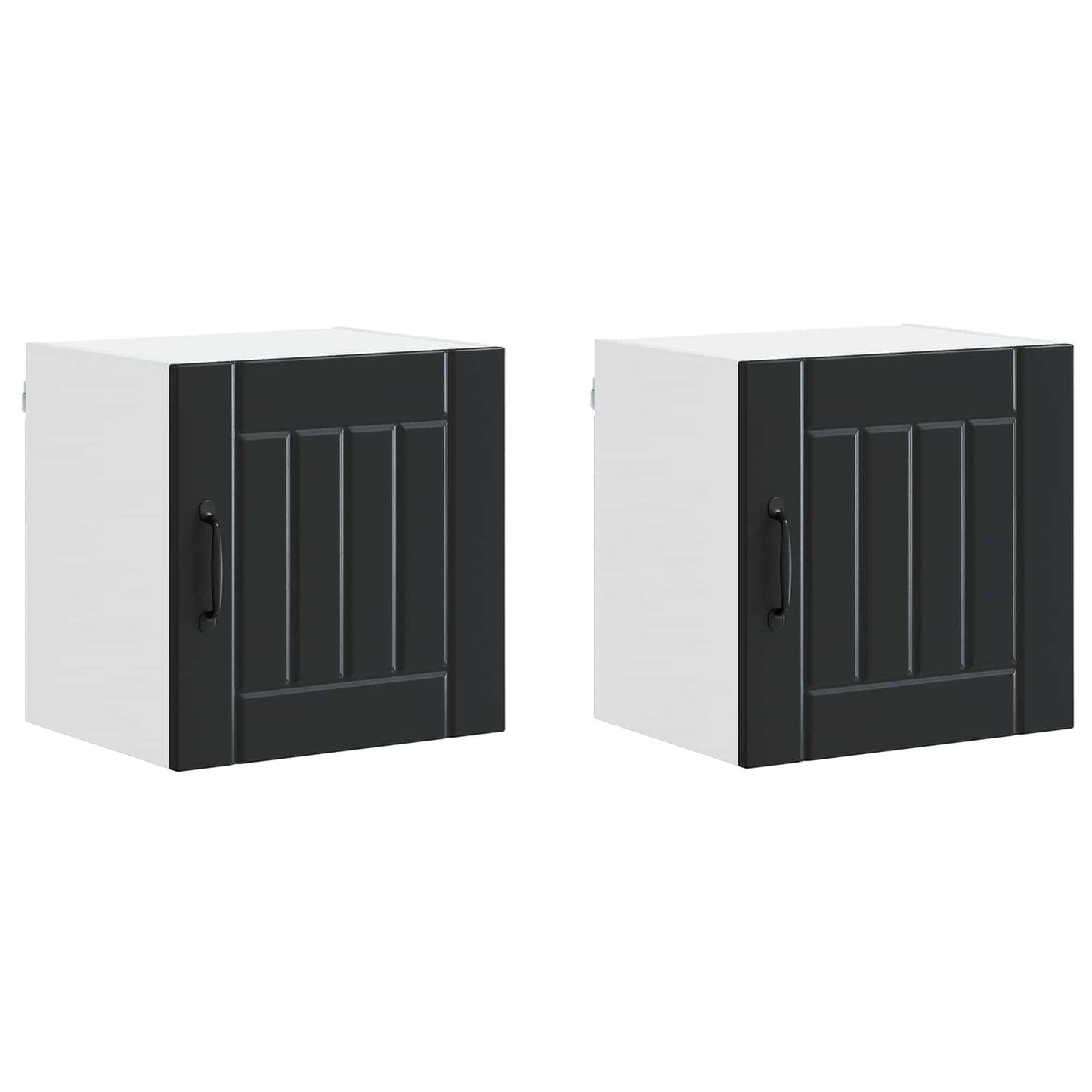 Nástěnná Skříňka Lucca 2 Pcs Černá 40 X 31 X 40 Cm