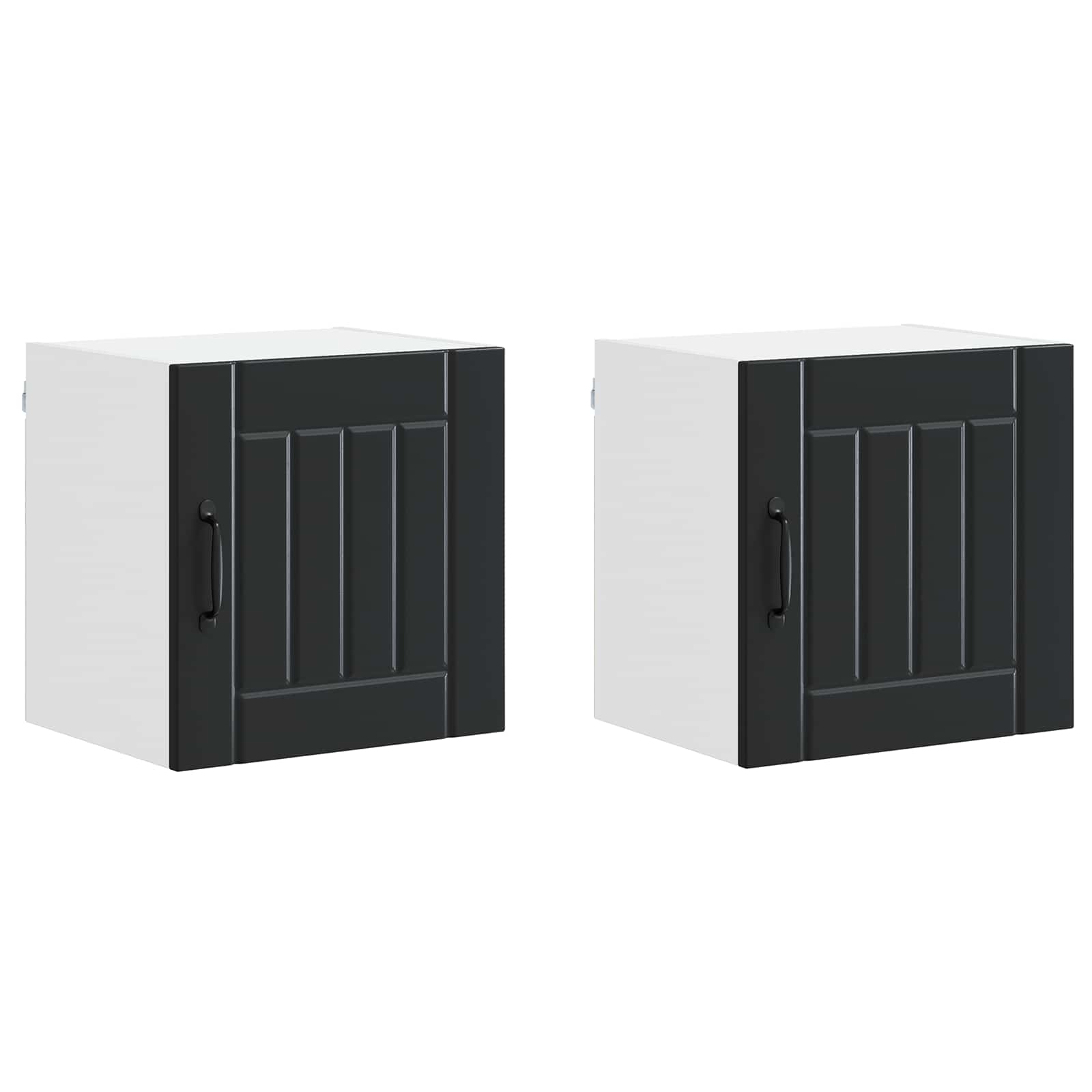 Nástěnná Skříňka Lucca 2 Pcs Černá 40 X 31 X 40 Cm