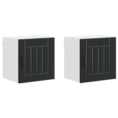 Nástěnná Skříňka Lucca 2 Pcs Černá 40 X 31 X 40 Cm