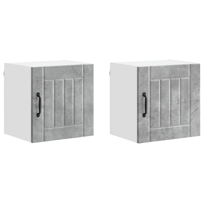 Nástěnná Skříňka Lucca 2 Pcs Betonově Šedá 40 X 31 X 40 Cm