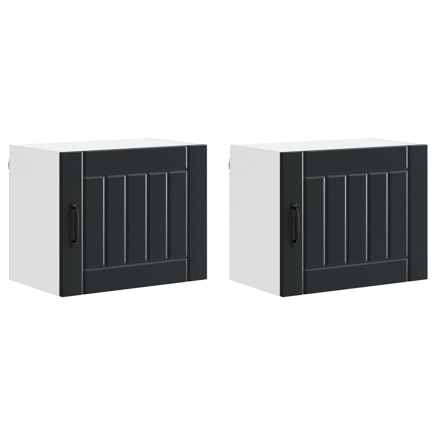 Nástěnná Skříňka Lucca 2 Pcs Černá 50 X 31 X 40 Cm
