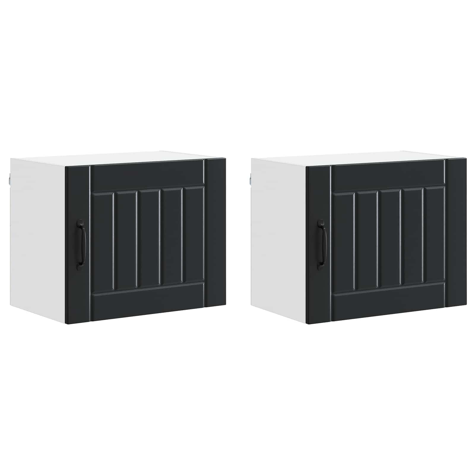 Nástěnná Skříňka Lucca 2 Pcs Černá 50 X 31 X 40 Cm