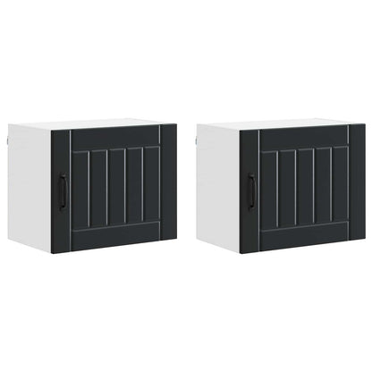 Nástěnná Skříňka Lucca 2 Pcs Černá 50 X 31 X 40 Cm