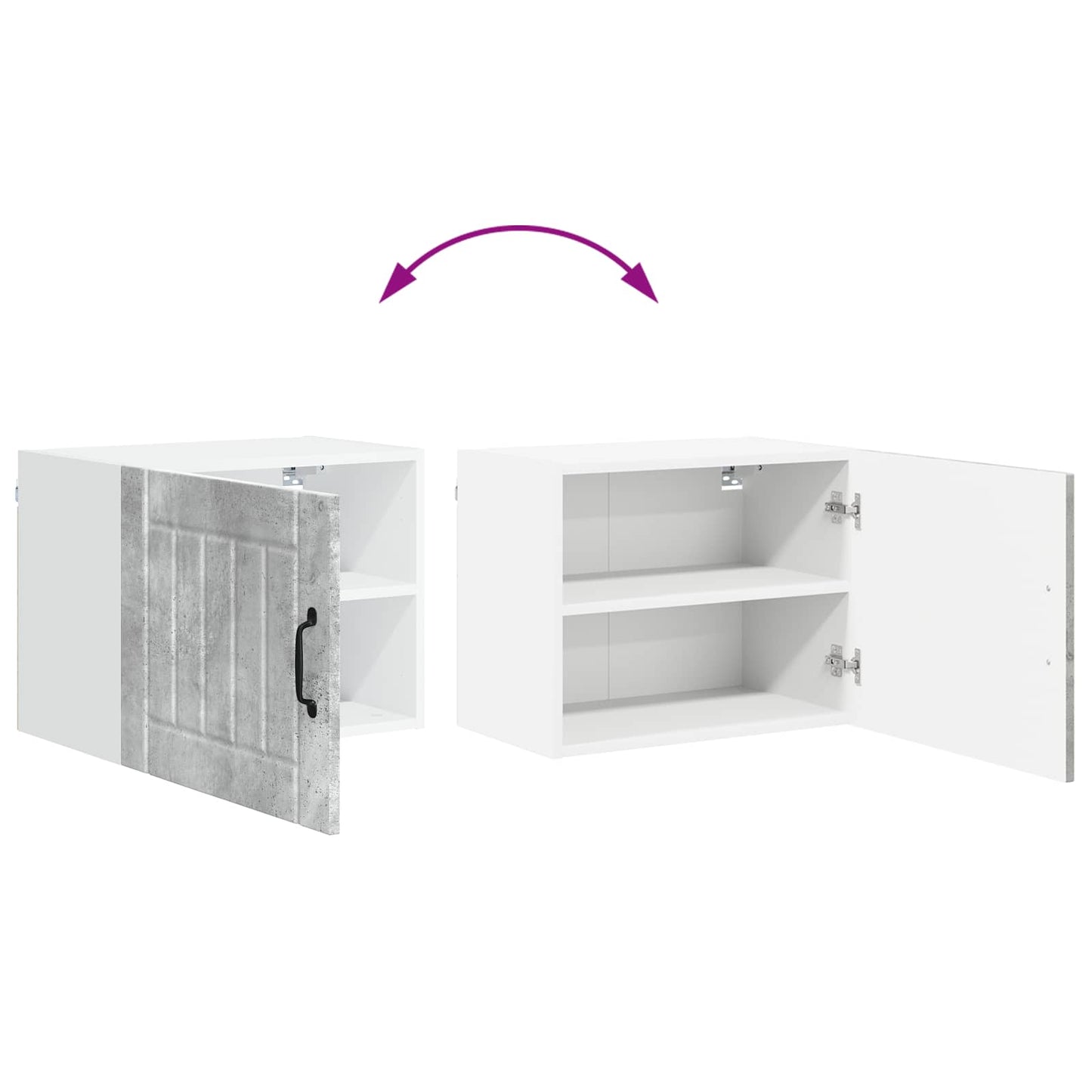 Nástěnná Skříňka Lucca 2 Pcs Betonově Šedá 50 X 31 X 40 Cm