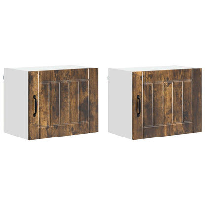 Nástěnná Skříňka Lucca 2 Pcs Kouřový Dub 50 X 31 X 40 Cm