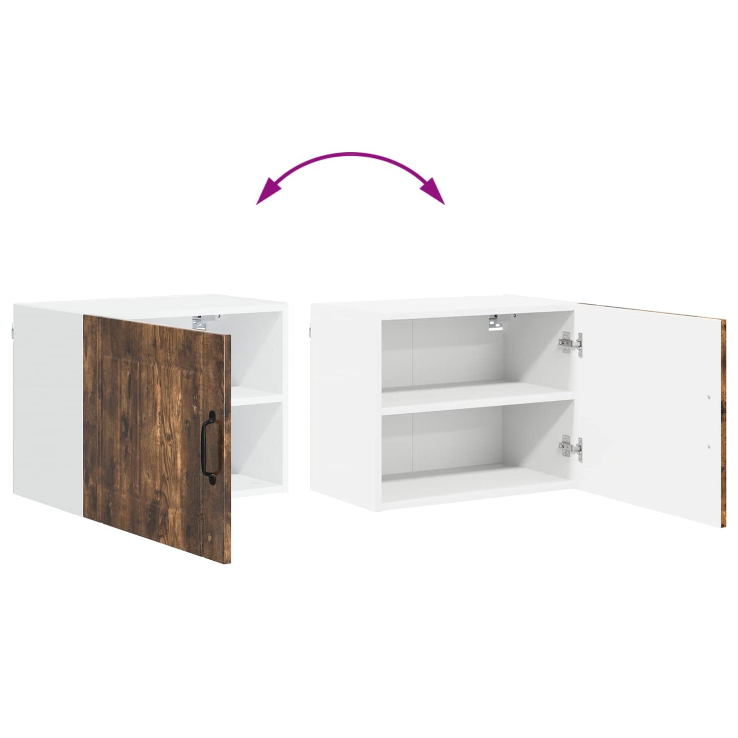 Nástěnná Skříňka Lucca 2 Pcs Kouřový Dub 50 X 31 X 40 Cm
