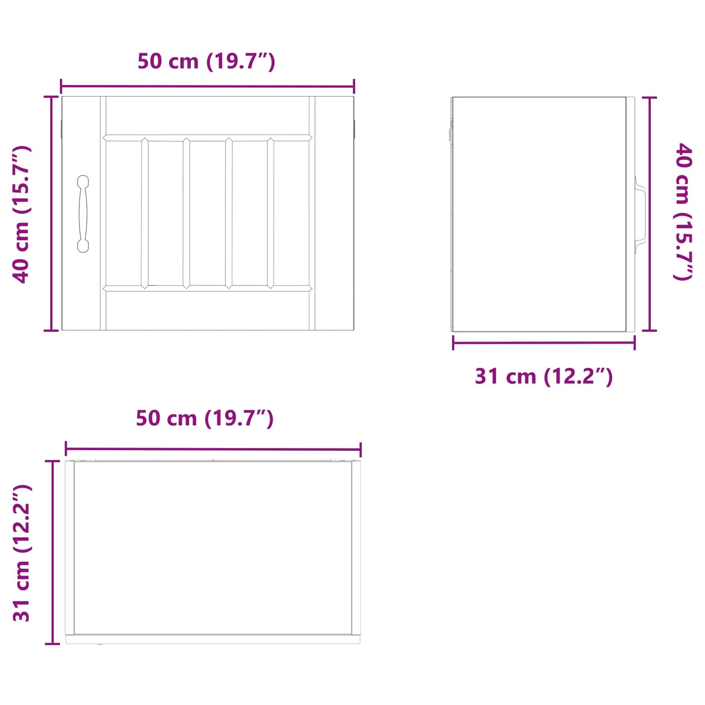 Nástěnná Skříňka Lucca 2 Pcs Staré Dřevo 50 X 31 X 40 Cm